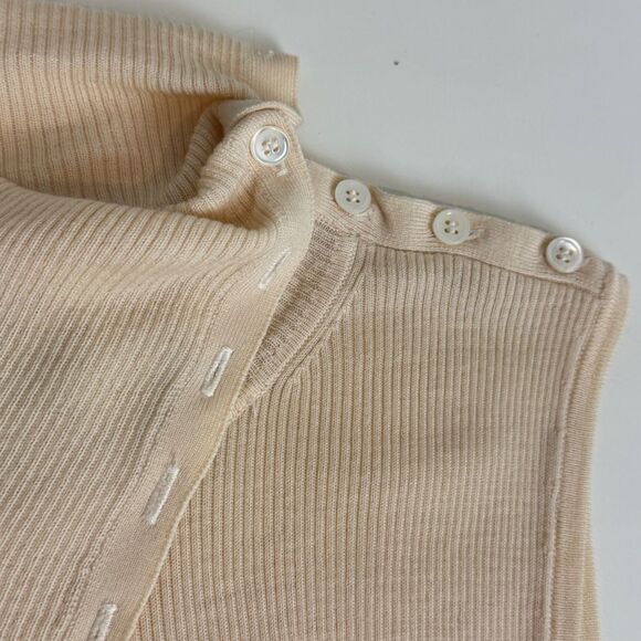 Theory Ivory Merino Wool Sleeveless Ribbed Sweater S - Picture 5 of 8